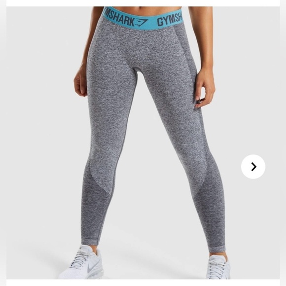 Gymshark Women's Medium Flex Leggings Gray Teal Seamless xs - Picture 1 of 8